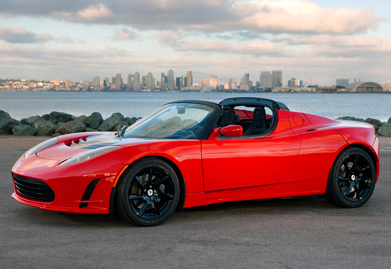 Tesla Roadster Sport = 210 км/ч. 294 л.с. 3.7 сек.
