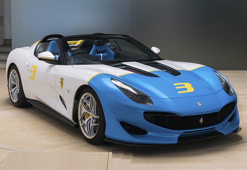 Ferrari SP3JC = 340 км/ч. 780 л.с. 2.9 сек.